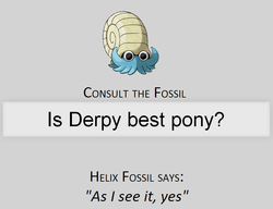 Size: 812x622 | Tagged: safe, derpy hooves, pegasus, pony, g4, best pony, consult the fossil, female, mare, pokémon