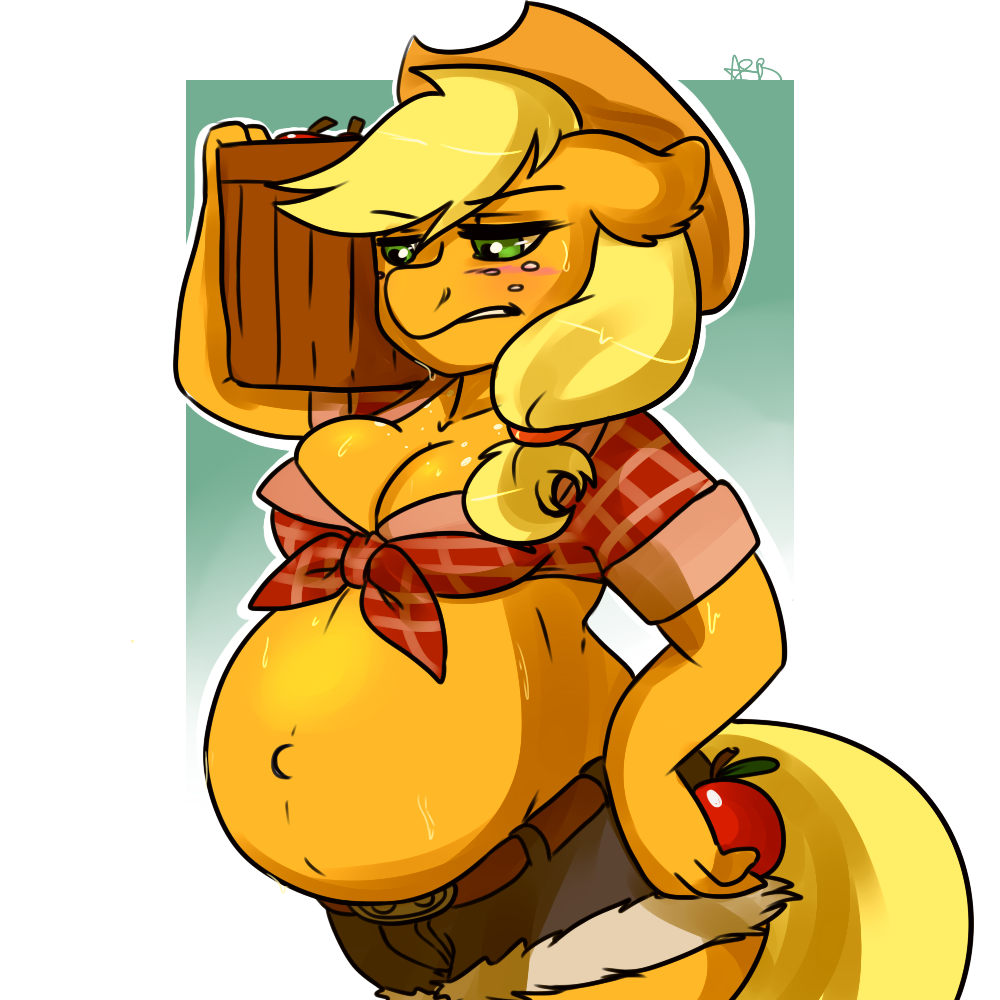 556684 Questionable Artist Arnachy Applejack Earth Pony Anthro