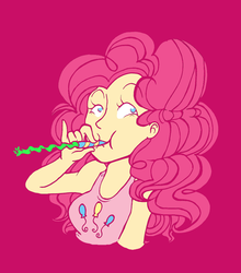 Size: 956x1086 | Tagged: safe, artist:cuddlesandhuggles, pinkie pie, human, g4, female, humanized, light skin, party horn, solo