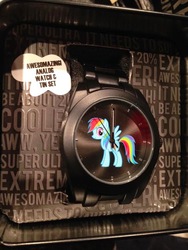Size: 566x754 | Tagged: safe, rainbow dash, pegasus, pony, g4, female, irl, mare, merchandise, photo, side view, spread wings, watch, wings