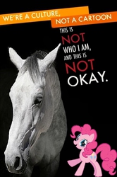 Size: 466x700 | Tagged: safe, pinkie pie, horse, g4, irl horse, parody, we're a culture not a costume