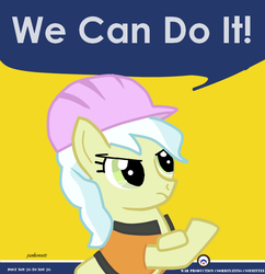 Size: 696x720 | Tagged: safe, ambrosia, cindy block, earth pony, pony, g4, female, hard hat, mare, rosie the riveter, solo