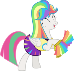 Size: 5719x5480 | Tagged: safe, artist:90sigma, artist:fsleg, edit, blossomforth, g4, absurd resolution, cheerleader, cute, female, recolor, simple background, solo, transparent background, vector
