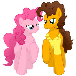 Size: 10800x10800 | Tagged: safe, artist:xniclord789x, cheese sandwich, pinkie pie, earth pony, pony, g4, pinkie pride, absurd resolution, bedroom eyes, eye contact, female, hilarious in hindsight, male, preggy pie, pregnant, raised hoof, ship:cheesepie, shipping, simple background, smiling, straight, transparent background