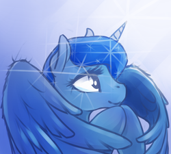 Size: 1000x900 | Tagged: safe, artist:roselinath, princess luna, alicorn, pony, g4, crying, female, looking up, solo, tears of joy