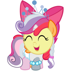 Size: 4000x4000 | Tagged: safe, artist:beavernator, apple bloom, diamond tiara, scootaloo, silver spoon, sweetie belle, oc, oc only, oc:swootiara spoonbloom, alicorn, chimera, pony, g4, abomination, adorawat, all glory to the beaver grenadier, baby, baby pony, body horror, cute, cutie mark crusaders, eyes closed, fusion, fusion:apple bloom, fusion:diamond tiara, fusion:diamondbellebloomaloover, fusion:scootaloo, fusion:silver spoon, fusion:sweetie belle, happy, open mouth, simple background, smiling, solo, this isn't even my final form, transparent background, wat, we have become one, what has science done, wtf, younger
