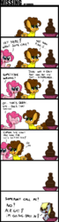 Size: 1000x3742 | Tagged: safe, artist:chibi95, cheese sandwich, derpy hooves, pinkie pie, pegasus, pony, g4, pinkie pride, chocolate fountain, comic, dialogue, female, mare