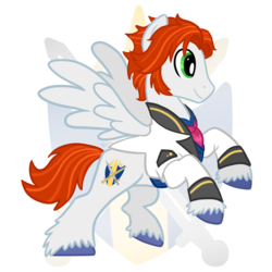 Size: 1000x1000 | Tagged: safe, artist:fuutachimaru, pegasus, pony, frozen (movie), ponified, prince, prince hans, solo