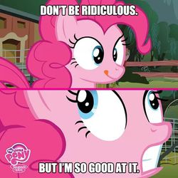 Size: 480x480 | Tagged: safe, screencap, pinkie pie, filli vanilli, g4, official, derp, facebook, female, image macro, meme, my little pony logo, solo