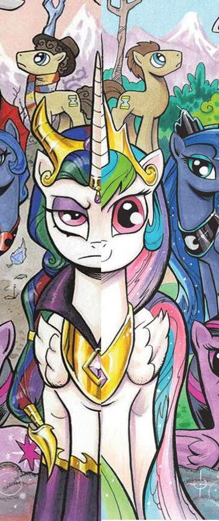 Комплекс млп. Evil Celestia. Селестия Evil. Принцесса Луна IDW. Злая Селестия и Луна.