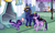 Size: 1388x822 | Tagged: safe, artist:mr-tiaa, twilight sparkle, oc, oc:night sky, oc:violet star, oc:zephyr, alicorn, pegasus, pony, g4, a+, alicorn oc, bucking, canon x oc, canterlot, crossover, easter egg, eyes closed, female, filly, happy, inazuma eleven, inazuma eleven go, inazuma eleven go galaxy, male, mama twilight, manabe jinichirou, minaho kazuto, offspring, parent, parent:oc:zephyr, parent:twilight sparkle, parents:canon x oc, parents:twiphyr, ponified, raised hoof, running, smiling, spread wings, stallion, standing, straight, trio focus, twilight sparkle (alicorn), twiphyr