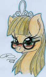 Size: 877x1461 | Tagged: safe, artist:digitaldomain123, zippoorwhill, g4, blushing, female, glasses, solo