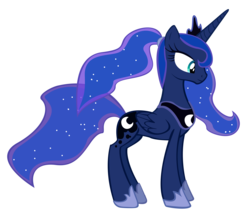 Size: 4500x3913 | Tagged: safe, artist:derpy-maple, princess luna, g4, alternate hairstyle, female, simple background, solo, transparent background, vector