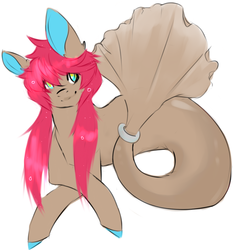 Size: 618x664 | Tagged: safe, artist:gurotte, oc, oc only, merpony, original species, blank flank, solo