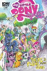 Size: 674x1017 | Tagged: safe, artist:andy price, edit, idw, angel bunny, applejack, derpy hooves, doctor whooves, fluttershy, king sombra, pinkie pie, princess cadance, princess celestia, princess luna, queen chrysalis, rainbow dash, rarity, shining armor, spike, time turner, twilight sparkle, alicorn, pony, g4, spoiler:comic, animated, comic, cover, dark mirror universe, equestria-3, female, fourth doctor, mane seven, mane six, mare, mirror universe, observer, reversalis, slendermane, twilight sparkle (alicorn), tyrant celestia