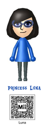 Size: 237x646 | Tagged: safe, princess luna, human, g4, 3ds, female, humanized, mii, nintendo, qr code, solo, wii u