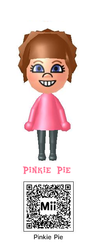 Size: 236x650 | Tagged: safe, pinkie pie, human, g4, 3ds, female, humanized, mii, nintendo, qr code, solo, wii u