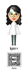 Size: 263x650 | Tagged: safe, rarity, human, g4, 3ds, female, humanized, mii, nintendo, qr code, solo, wii u