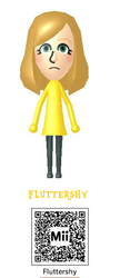 Size: 274x632 | Tagged: safe, fluttershy, human, g4, 3ds, female, humanized, mii, nintendo, qr code, solo, wii u