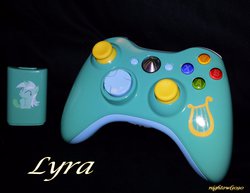 Size: 2560x1977 | Tagged: safe, artist:nightowl3090, lyra heartstrings, g4, battery, controller, customized toy, irl, photo