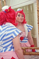 Size: 1366x2048 | Tagged: safe, artist:autumnhanacosplay, pinkie pie, human, g4, 2012, anime usa, clothes, cosplay, dignified wear, dress, gala dress, irl, irl human, photo, solo