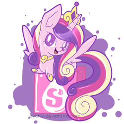 Size: 500x500 | Tagged: safe, artist:evehly, princess cadance, pony, g4, chibi, cute, female, looking at you, solo, starburst (candy)