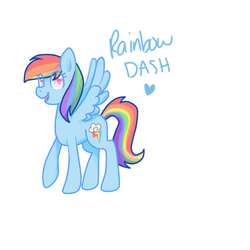 Size: 500x500 | Tagged: safe, artist:daelkat, rainbow dash, pegasus, pony, g4, cute, female, heart, solo