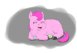 Size: 1024x704 | Tagged: safe, artist:russian_hugboxer, pinkie pie, fluffy pony, g4, fluffy pony foals, fluffy pony mother, pinkiefluff