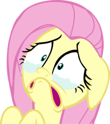 Size: 1215x1369 | Tagged: safe, artist:mighty355, fluttershy, pegasus, pony, filli vanilli, g4, crying, female, floppy ears, mare, scared, simple background, solo, transparent background, vector