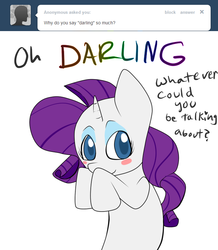 Size: 680x780 | Tagged: safe, artist:moonblizzard, rarity, g4, ask, darling, female, rarity answers, solo, tumblr