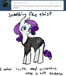 Size: 680x780 | Tagged: safe, artist:moonblizzard, rarity, g4, ask, clothes, coat, female, rarity answers, solo, tumblr