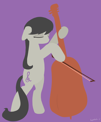 Size: 1614x1950 | Tagged: dead source, safe, artist:keeponhatin, octavia melody, earth pony, pony, g4, bipedal, cello, eyes closed, female, musical instrument, solo