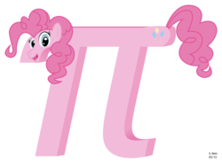 Size: 1000x734 | Tagged: safe, artist:caffeinejunkie, pinkie pie, female, pi, pi day, pinkie pi, pun, simple background, solo, transparent background, visual pun
