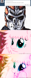 Size: 650x1625 | Tagged: safe, artist:mixermike622, oc, oc only, oc:fluffle puff, tumblr:ask fluffle puff, g4, friday the 13th, jason voorhees, jason x, tumblr