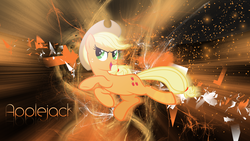 Size: 1920x1080 | Tagged: safe, artist:cr4zyppl, artist:hazel-schnuffington, applejack, earth pony, pony, g4, epic, female, mare, solo, vector, wallpaper