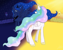 Size: 5000x4000 | Tagged: safe, artist:missredmoon1, princess celestia, princess luna, g4, duo