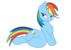 Size: 892x624 | Tagged: safe, artist:joey darkmeat, rainbow dash, pegasus, pony, g4, bedroom eyes, female, mare, missing wing, solo