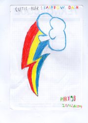 Size: 2436x3390 | Tagged: safe, artist:miky94c, artist:miky98, rainbow dash, g4, 2014, cutie mark, cutie mark only, drawing, high res, no pony, signature, traditional art