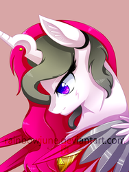 Size: 1500x2000 | Tagged: safe, artist:rainbowjune, oc, oc only, alicorn, pony, alicorn oc, curved horn, horn, solo