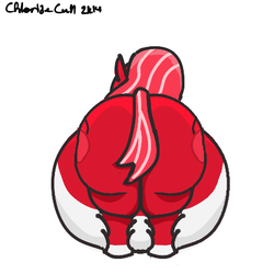 Size: 450x450 | Tagged: safe, artist:chloride cull, oc, oc only, oc:velvet cream, belly, butt, fat, morbidly obese, obese, plot, solo