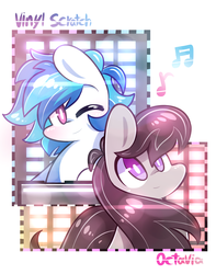 Size: 1120x1420 | Tagged: safe, artist:php56, dj pon-3, octavia melody, vinyl scratch, g4