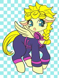 Size: 525x700 | Tagged: artist needed, safe, pony, giorno giovanna, jojo's bizarre adventure, pixiv, ponified, solo, vento aureo