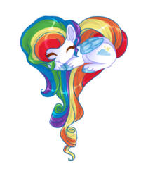 Size: 459x572 | Tagged: safe, artist:etherealcoyote, oc, oc only, pegasus, pony, eyes closed, heart pony, solo