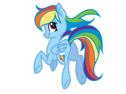 Size: 640x480 | Tagged: safe, artist:onikashi, rainbow dash, g4, butt, female, frown, jumping, looking at you, looking back, plot, simple background, solo, transparent background, underhoof, vector, windswept mane