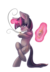 Size: 1372x2000 | Tagged: safe, artist:pixel-prism, twilight sparkle, pony, unicorn, g4, alcohol, cigarette, discorded, earring, female, magic, mare, piercing, scar, simple background, smoking, solo, transparent background, unicorn twilight