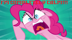 Size: 1280x724 | Tagged: safe, edit, edited screencap, screencap, pinkie pie, g4, my little pony: friendship is magic, pinkie pride, all caps, avatar the last airbender, female, katara, meme, ragey pie, solo, updated, yelling