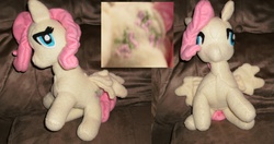 Size: 3753x1979 | Tagged: safe, artist:darkzephyrmoon, fluttershy, pegasus, pony, g4, irl, multiple views, photo, plushie, spread wings, wings