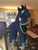 Size: 2448x3264 | Tagged: safe, artist:golemgeekery, princess luna, alicorn, human, pony, g4, carpet, cosplay, fursuit, indoors, irl, irl human, photo, ponysuit, quadsuit, solo, window