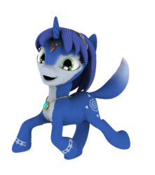 Size: 658x745 | Tagged: safe, artist:sparkyfox, fox, fox pony, hybrid, pony, unicorn, 3d, cg, cute, faic, female, headdress, jewelry, krystal, looking at you, mare, necklace, open mouth, ponified, running, simple background, smiling, solo, star fox, star fox adventures, transparent background