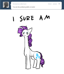 Size: 680x780 | Tagged: safe, artist:moonblizzard, rarity, giraffe, g4, ask, female, long neck, rarity answers, solo, tumblr